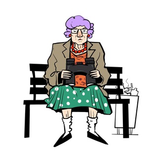 Бабушка на лавочке